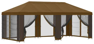 Obrázok produktu pre Altánok so stenami 6 x 3 m Sivohnedá Polyester a oceľ 190