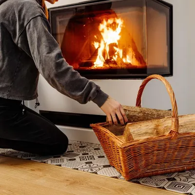 Produktbild von Creative Home Großer Kaminholzkorb Weide Holzkorb für Kaminholz - 50 x 40 x 37 cm