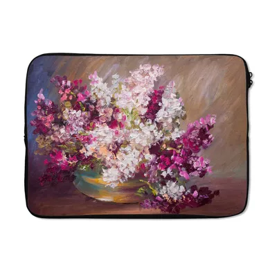 Produktbild von MuchoWow® Laptop Hülle 14 ZollÖlfarbe - Flieder - Farben Laptoptasche - Laptoptasche - Stoßsicher - Schutzhaube
