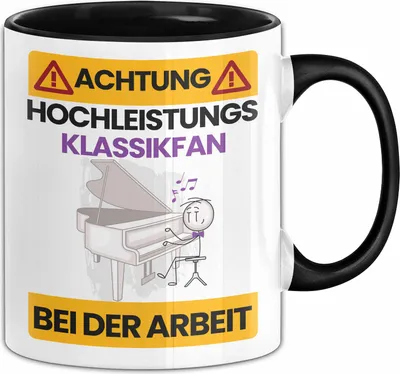 Produktbild von Klassikliebhaber Tasse Geschenk Lustiger Spruch Geschenkidee für Klassikliebhaber Achtung Hochleistungs Klassikliebhaber Bei Der Arbeit (Schwarz)