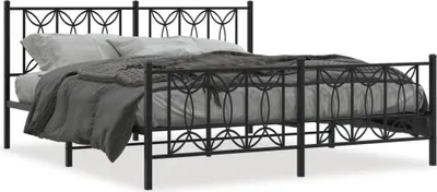 Obrázek produktu pro vidaXL Postel s čelem a nohou kovová černá 183x213 cm