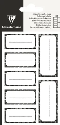 Produktbild von Clairefontaine 10x Pack. 28 selbstklebenden Etiketten Schwarz 617058C