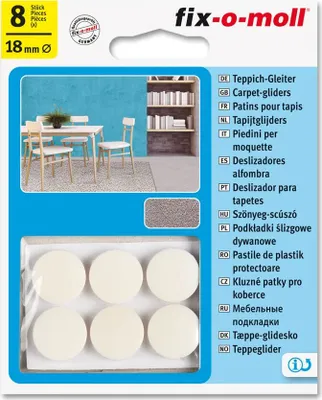 Produktbild von Fix-o-moll Teppichgleiter rund 18 mm grau