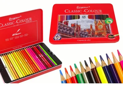 Produktbild von Leantoys Set mit 48 Künstlerkreiden, Metallhalter