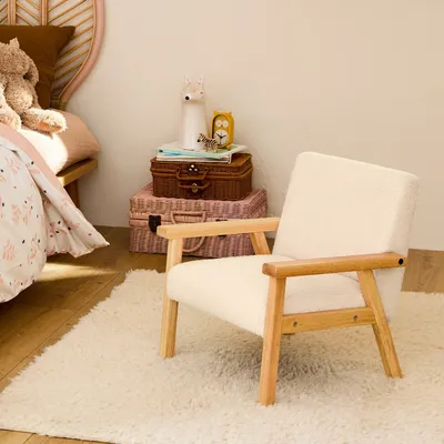 Produktbild von sweeek - Skandinavischer Kindersessel aus Hevea-Holz - Weiß