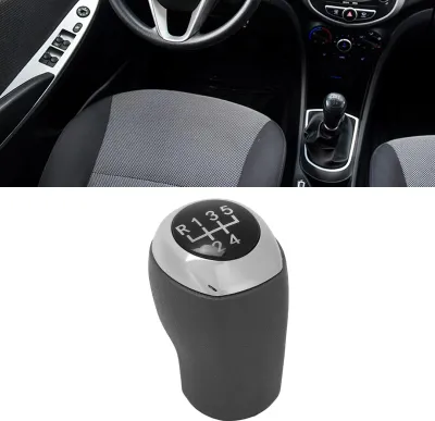 Immagine prodotto di pomello del cambio a 5 velocità, testa della leva del cambio nera, ricambio per Hyundai Accent Solaria 2011-2014