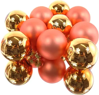 Produktbild von Christbaumkugeln Warmes Orange 5 x glänzend & 5 x matt Ø 6 cm aus Glas - 10er Set