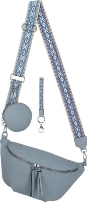 Produktbild von Bauchtasche Umhängetasche Crossbody-Bag Kunstleder Italy-Design L.BLUE (BBL-53046)
