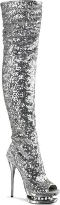 Produktbild von BLONDIE-R-3011 Damen Boots von Pleaser, Silber  , EU 37, US 7