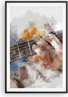 Produktbild von Gerahmtes Poster - Schwarzer Rahmen - Gitarre Musik - 61x91,5 cm - Wand Bild - Wanddeko - Wandbilder - Kunstposter - Wandposter - Bilderrahmen - Bilder - Kunstdruck - Wandbild - P2BPA61x91-3448