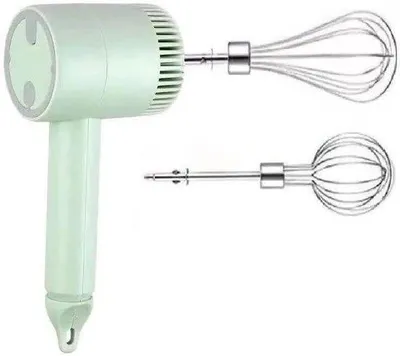 Obrázek produktu pro Elektrický ruční mixér – 3 rychlosti – dobíjení přes USB – zelený – míchání a šlehání vajec