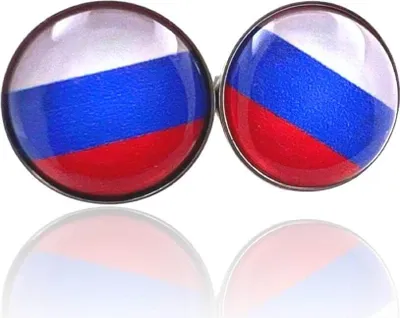Produktbild von Flaggen Ohrringe Ohrstecker 316L Chirurgenstahl mit Russland Fahne