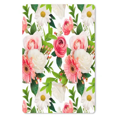 Produktbild von MuchoWow® Mauspad Mousepad Blumen - Muster - Rosen 40x60 cm - Mousepads - Maus Mat - Pad - Mausunterlage - Schreibtisch Accesoire