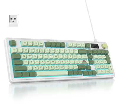 Obrázok produktu pre Bezdrôtová herná klávesnica, tichá membránová technológia s numerickou klávesnicou, rozloženie QWERTY (americké)