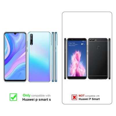 Produktbild von Cadorabo Hülle für Huawei P SMART S Schutz Hülle in Schwarz Handyhülle Etui Case Cover Magnetverschluss