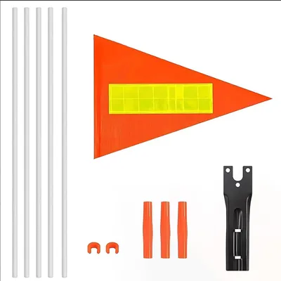 Imagen del producto de Banderas para niños, banderas de seguridad, ajustables, de 28x21 cm, con 5 varillas, con bandas reflectantes para