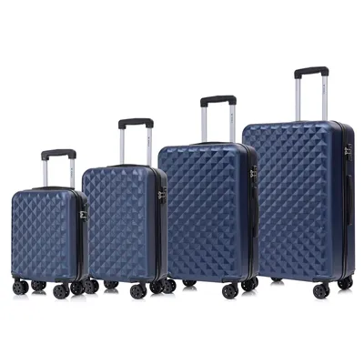 Produktbild von yonsly Premium Reisekoffer TSA-Schloss,YKK-Reißverschluss Hartschalen-Koffer Kabinenkoffer Rollkoffer Suitcase Handgepäck (Dunkelblau, S-M-L-XL-Set)