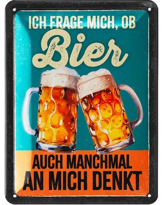 Produktbild von LANOLU Blechschilder retro Bier Bar Deko, Metallschilder mit Spruch für Partyraum, Küche, Bardeko, Cocktail Schild als Geschenk 15x20cm