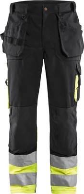 Produktbild von Blakläder High Vis Bundhose 1529 1370 in zwei Farben, Farbe:schwarz/gelb, Größe:44
