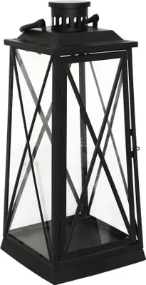 Produktbild von Laterne HARBOUR schwarz aus Metall H50cm Metalllaterne Landhaus modern - GROSS