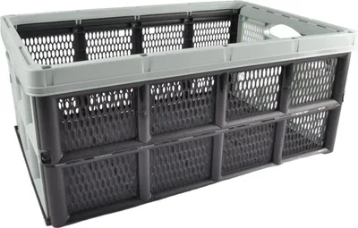 Image de Panier à provisions pliable Boîte de transport Boîte de rangement Boîte empilable Boîte pliable, couleur:pétrole/noir