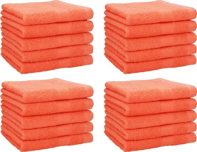 Produktbild von Betz 20 Stück Gästetücher 30x50 cm PREMIUM 100% Baumwolle Set  Farbe: blutorange