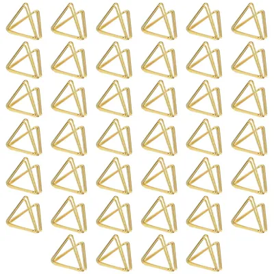 Produktbild von Tischkartenhalter Namenskartenhalter Tischnummernhalter - Dreieckig - Goldfarben - 40 Stück - 23 x 22 x 1 mm