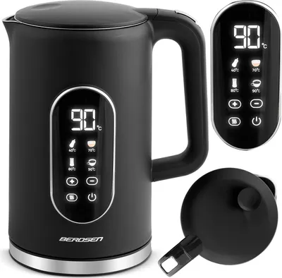 Immagine prodotto di Bollitore elettrico Berdsen BD-712 1,7 l, nero e argento