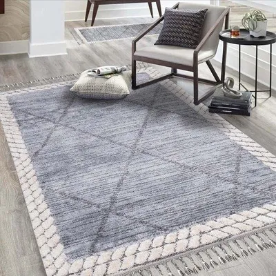 Produktbild von Famanu Teppich Boho-Stil grau-blau creme - 160 x 230 cm
