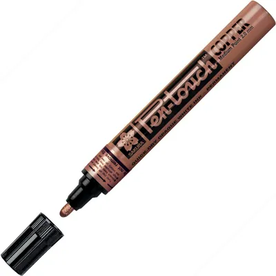 Produktbild von Sakura Pen-touch Metallic, Kupfer, Schwarz, Kupfer, 1 Farben, Medium, Rund, Glas, Metall, Papier, Kunststoff, Holz