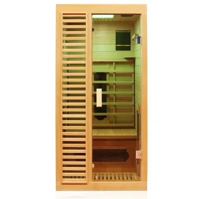 Produktbild von Dewello Infrarotkabine Infrarotsauna HAMLIN 90cm x 90cm inkl. Keramikstrahler, Karbon Bodenstrahler