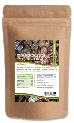 Produktbild von Mynatura  Bananenchips in Zartbitterschokolade – ab 1Kg