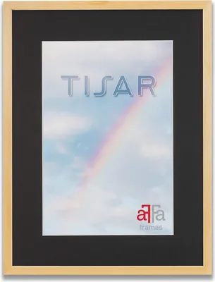 Produktbild von aFFa frames Tisar Bilderrahmen aus Holz mit Passepartout 30x40 cm Schwarz, leicht, rechteckig, mit Acrylglasfront, HDF-Rückwand Beige (00) 40x60 cm