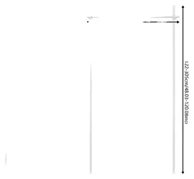 Image de Poteau de séparation pour rideau, réglable en hauteur, installation sans perçage, BLANC
