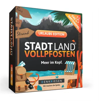 Produktbild von DENKRIESEN - STADT LAND VOLLPFOSTEN® - Das Kartenspiel - URLAUBS EDITION - "Meer im Kopf."