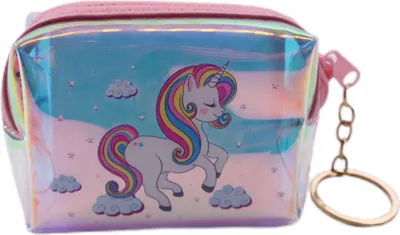 Produktbild von Einhorn Geldbeutel Kinder Portemonnaie Reißverschluss - Süße Münzbörse Mädchen Geschenk 10cm