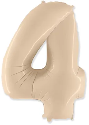 Produktbild von Folienballon, Zahl 4, Creme-Farbe, 102 cm