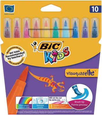 Image de Feutre de coloriage BIC KIDS Visaquarelle, étui carton de 10 pièces