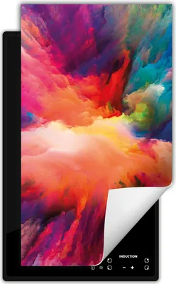 Produktbild von DarHaus Herdabdeckplatte 1 teilig 30x52 cm Anti Rutsch Matte Aufrollbar, bunt - Explosion