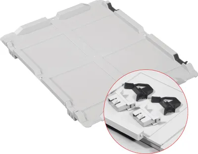 Produktbild von SparSet 10x Scharnierdeckel Set Eurobox NextGen mit 2 schwarzen Schiebeschnappverschlüssen | BxT 30x40cm | Eurobehälter, Transportbox, Transportbehälter, Stapelbehälter