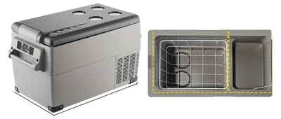Productafbeelding van Draagbare autokoeelkast/vriezer, dubbele spanning, efficiënte koeling, 35 liter