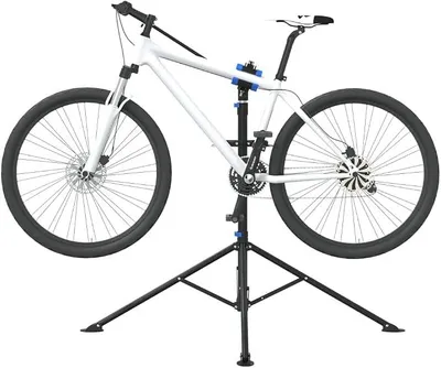 Produktbild von Fahrrad-Reparaturständer, Montageständer für Werkstatt, klappbar, verstellbar, 108-188 cm