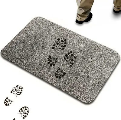 Produktbild von Retoo Fußmatte, Anthrazit-Schwarz, Gummi-Baumwolle-PVC, 70x45x1.5 cm, waschbar, rutschfest, Innen & Außen, Kurzflor