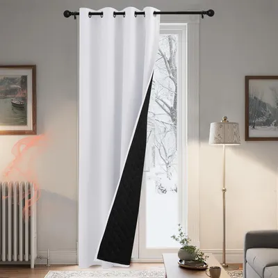Obrázek produktu pro Zatemňovací závěs s poutky, tepelně izolační, bílý, 140 x 210 cm