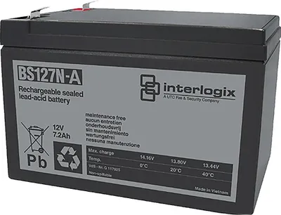 Obrázek produktu pro Aritech BS127N-A, Olověná (VRLA), 12 V, 1 kusů, Černá, 7,2 Ah, ABS (akrylonitril-butadien-styren)
