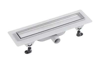 Obrázek produktu pro Polysan Tile - Plastový odtokový kanálek s nerezovým roštem pro dlažbu, 455x123x68 mm 72836
