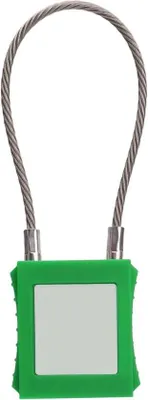 Image de Cadenas à câble en acier avec clés en cuivre - Cadenas à câble de 175 mm pour applications industrielles - Cadenas de maintenance (vert)