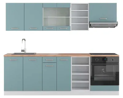 Obrázek produktu pro Kuchyňský kout Vicco R-Line Modrošedá/bílá 240 cm , PD Dub, Model 42437