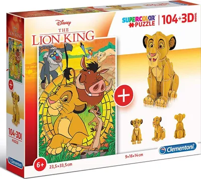Image de Clementoni 104+3D Puzzle Roi Lion 20158 X6