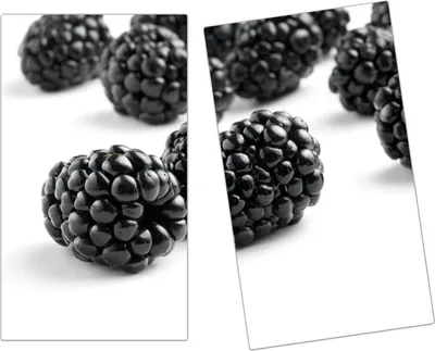 Produktbild von Spritzschutz Herdabdeckplatte Schneidebrett aus Glas Brombeeren 2-Teilig (60x52cm)